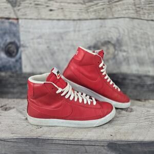 Nike Blazer Shoes Womens 8 6.5 Youth Game Red Mid Lace Up Leather 895850-600